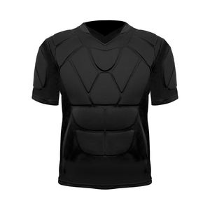 Camiseta de Compresión Acolchada de Manga Corta de Alta Calidad, Protección para el Pecho, Camiseta Deportiva Acolchada Personalizada, Ajuste de Compresión - Product Image 1