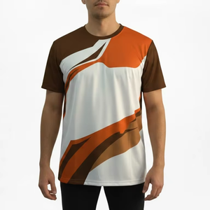 Wholesale <b>Men</b> Sports T Shirt Polyester Breathable Quick Dry Custom Print Athletic T Shirt - Product Image 1