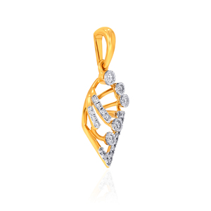 Pendentif géométrique plaqué or de luxe avec embellissement en cristal de diamant de laboratoire étincelant - Product Image 2