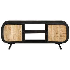 ตู้วางทีวีไม้มะม่วงแบบหยาบพร้อมโครงสีดำและตกแต่งด้วยเหล็ก - Product Image 2
