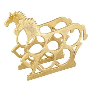 Modern Handmade Metal Wine Bottle Stand Premium Decorative Holder for Dining <b>Table</b> Wholesale Handmade Metal Bottle Holder Stand - Product Image 5