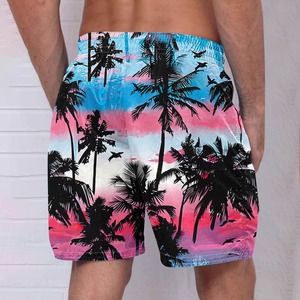 Shorts de Playa para Hombre, Diseño de Palmeras y Océano, Secado Rápido, Traje de Baño - Product Image 2