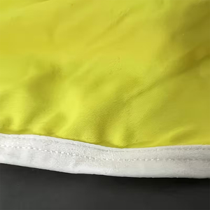 Shorts de bain pour hommes 100% polyester, couleur jaune unie, taille élastique, coupe compressive, maillots de bain personnalisables - Product Image 4