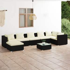 Conjunto de Muebles de Jardín de Ratán Negro para 6 Personas, Muebles de Exterior Contemporáneos Resistentes a la Intemperie, Sofá de Patio con Mesa de Centro - Product Image 3