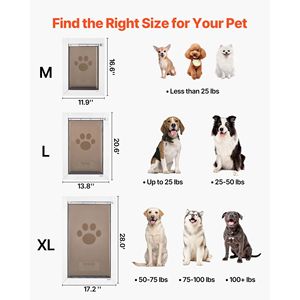 Porte pour chien résistante aux intempéries, taille moyenne, avec double fermeture magnétique, cadre métallique pour usage intérieur et extérieur - Product Image 6