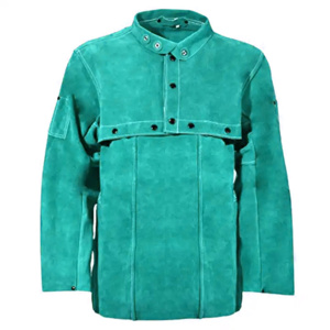 Veste de soudeur en cuir de vachette pleine fleur haute performance, résistante à l'abrasion, à la chaleur et aux étincelles, protection corporelle, veste de sécurité pour soudeurs - Product Image 4