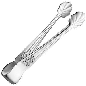Minimalist Stainless Steel Ice Tongs With Floral Decoration For Bar And Party Use Ice Serving Tong On Sale - Product Image 1