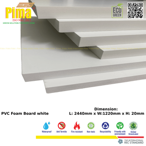 White PVC WPC Foam Board <b>Sheet</b> 20mm Thickness 0.6 G/cm3 Density Waterproof <b>Plastic</b> <b>Cladding</b> for Construction Interior Decorative - Product Image 3