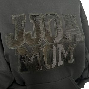 Sweat à capuche MOM en coton mélangé doux avec sequins, pull à manches longues, décontracté et tendance pour le quotidien - Product Image 3
