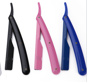 Rasoir jetable à lame unique avec manche en plastique rouge, vert et blanc pour homme, usage en salon de coiffure, lame en acier inoxydable - Product Image 3