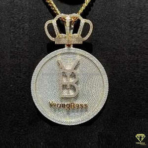 Hecho a medida 925 Plata para colgante hecho a mano estilo Hip Hop chapado en rodio GIA certificado chapado en oro moissanita diamante - Product Image 5