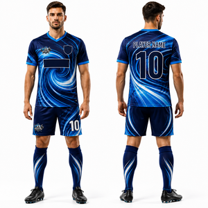 Conjunto de Uniforme de Fútbol al por Mayor, Malla de Poliéster de Alta Densidad, Ventilación, Control del Sudor, Comodidad Atlética - Product Image 1