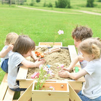 Table de pique-nique multifonctionnelle en bois pour enfants avec bancs et tiroir de rangement, ensemble de jeu d'extérieur pour activités dans la cour