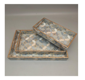 Plateau imprimé en bois Design élégant pour la décoration intérieure Parfait pour les cadeaux de cuisine salle à manger et le plateau de service - Product Image 2