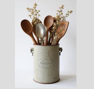 Sophisticated Galvanized Cutlery Holder Elegant Rustic Design <b>Utensil</b> Storage For Modern Homes - Product Image 4