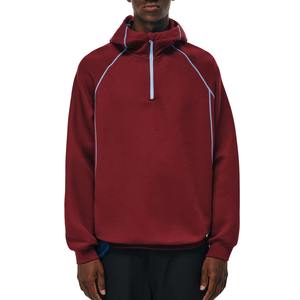 Sweat-shirt unisexe respirant à capuche épais et surdimensionné, avec fermeture éclair 1/4, uni, en promotion - Product Image 2