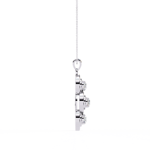 Collar de diamantes de moissanita de corte redondo de 1,25 quilates con colgante de diamante redondo Triple oro blanco de 14 quilates - Product Image 4