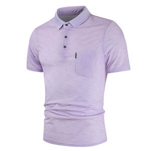 เสื้อเชิ้ตแขนสั้นผ้าเจอร์ซีย์เรียบสำหรับผู้ชาย สไตล์ลำลองธุรกิจ พร้อมโลโก้สั่งทำพิเศษสำหรับฤดูร้อน - Product Image 2