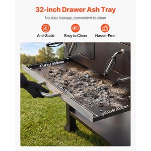 Extra Large 780 Pollici Quadrati Griglia a Carbone per Giardino con 2 Ripiani Sollevabili e Tavolini Laterali Pieghevoli, Alta Temperatura - Product Image 5