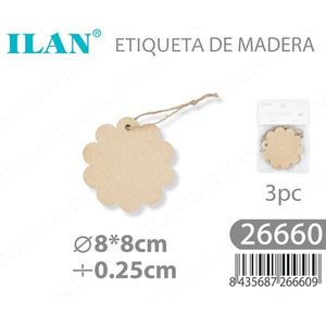 Etichetta in Legno da Appendere 8x8cm con Cordino per Etichette di Abbigliamento - Product Image 3