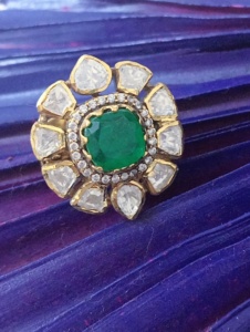 star Shape Cocktail <b>Ring</b> With green doublet Stone Gold Plated Women's Wedding Jewelry Glam ethnic Style <b>adjustable</b> <b>ring</b> - Product Image 5