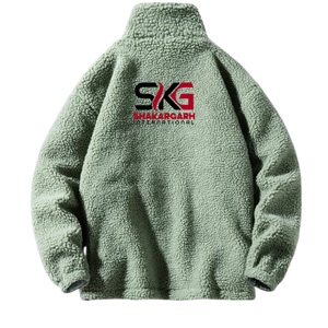 <b>Men</b> <b>Sherpa</b> Fleece Winter <b>Jacket</b> Zip-Up Plush <b>Sherpa</b> Coat Stand Collar Solid Casual Outerwear OEM Custom Logo - Product Image 2
