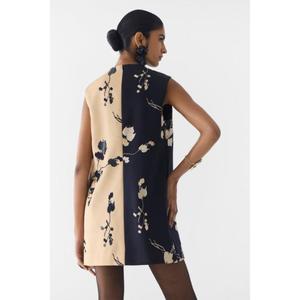 Robe mi-longue faite main en deux parties, confectionnée à partir de notre magnifique tissu en soie végétalienne, pièce maîtresse trans-saison, mini-robe ajustée. - Product Image 4