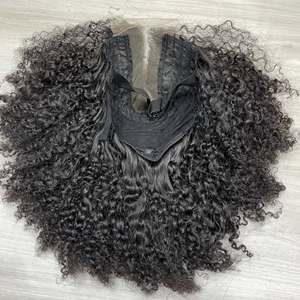 Sin derramamiento sin enredos RAW birmano rizado Bob peluca extensiones de cabello frontal de encaje 100% cabello humano vietnamita - Product Image 3