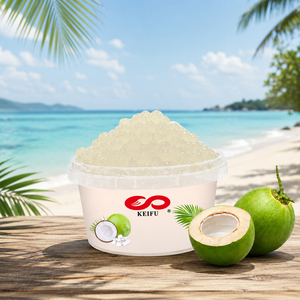 KEIFU 500g Coconut Popping Boba Listo para Comer Ingredientes para Bebida Tropical Bubble Tea - Product Image 2