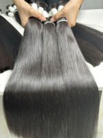 Ventes en croissance! Extensions de cheveux humains indiens vierges à 100 %, double trame machine, 100 g/paquet, extensions de cheveux en vrac, vente en gros Vietnamienne