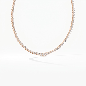 สร้อยคอเทนนิส The Graduation Riviera เงินแท้ 9KT, 10KT, 14KT, 18KT เพชรเพาะเลี้ยงในห้องปฏิบัติการ เครื่องประดับคุณภาพพรีเมียม ของขวัญสำหรับผู้หญิง - Product Image 5