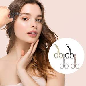 Pince à épiler en acier inoxydable de haute qualité avec manche ciseaux, ciseaux à sourcils biseautés et droits, ciseaux à sourcils pointus et tranchants - Product Image 6