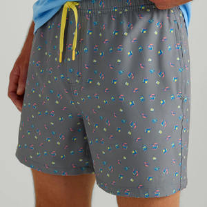 Dernier modèle de short de plage uni à impression numérique, logo personnalisé, taille élastique, décontracté, MOQ 10 pièces, antibactérien, extensible - Product Image 1