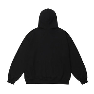 Sudadera con capucha gris para hombre, con cremallera, forro polar, estampado de corona brillante, informal, para invierno, poliéster/algodón, ecológica, teñido liso - Product Image 2