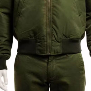 เสื้อแจ็คเก็ตบอมเบอร์ผู้ชายแบบมีซิป คอตั้ง กันลม ระบายอากาศได้ดี สำหรับฤดูหนาว สไตล์ลำลอง  ผ้าไนลอน/โพลีเอสเตอร์  พร้อมโลโก้ด้านหน้าแบบสั่งทำพิเศษ - Product Image 4