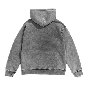 2026 Personalizado 380 g/m² de alto gramaje teñido liso ecológico de corte regular vintage con lavado ácido tipo gofre 100% algodón para invierno con impresión digital - Product Image 2