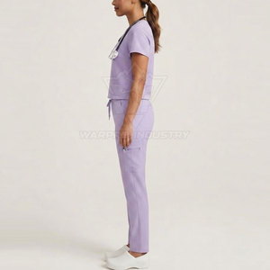 Professional Hospital <b>Scrub</b> <b>Set</b> For Women Short Sleeve Medical Uniform With Comfortable Straight Leg Pants - Product Image 6