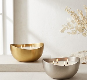 Luxury Hammered Gold Metal <b>Candle</b> Jar With Lid Handcrafted Brass <b>Candle</b> Pot For Home Decor Scented Soy Wax Container Wholesale - Product Image 2
