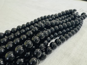 Perles rondes en onyx noir, perles de pierres précieuses, perles rondes de 8 mm, pierres précieuses, onyx noir, agate noire - Product Image 1