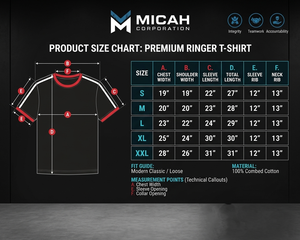 เสื้อยืดแขนสั้นผู้ชายสีดำ ยี่ห้อ Micah Corporation รุ่น Ringer แต่งขอบสีแดงตัดกับแถบข้าง ลายทางสไตล์ลำลองสปอร์ต - Product Image 5