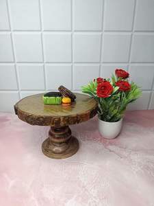 Base para Pastel de Madera con Superficie Circular Lisa y Base Ancha Estable, Diseñada para una Presentación Elegante de Postres y Decoración de Pasteles - Product Image 3