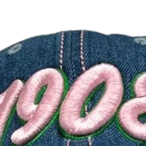 1908 Distressed Denim <b>Hat</b> Blue Embroidered Letter Baseball <b>Cap</b> Washed Vintage Style Adjustable Cotton Headwear Casual Fashion - Product Image 4