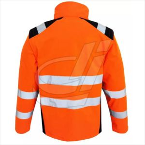 Hot sale uniforms workwear softshell mens workwear <b>detachable</b> <b>sleeve</b> softshell jacket mens safety jackets reflective - Product Image 3