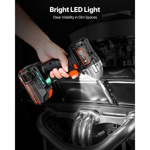 Kit de Atornillador de Impacto Inalámbrico de 20 V con Motor sin Escobillas, 1/4 Pulgadas, 2800 RPM Velocidad Máxima, Incluye Cargador de Batería - para Manualidades - Product Image 4