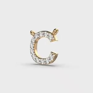Pendentif C en forme de cœur en diamant, vente en gros, nouveau design personnalisé unique, breloques lettres, pendentif alphabet amour en argent, diamant Moissanite VVS - Product Image 3