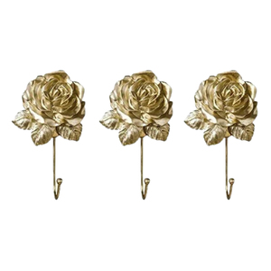 Elegante Perchero de Pared con Múltiples Ganchos, Diseño de Ramas y Flores Doradas, Colgador de Llaves Decorativo de Metal para Decoración de Pasillo - Product Image 5