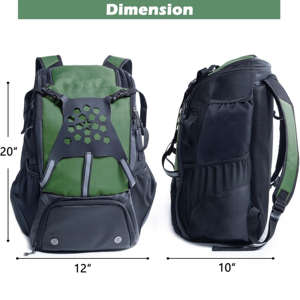 Sac à dos de sport unisexe léger pour le baseball, en tissu 600D, capacité 50-70L, durable, résistant à l'eau, multi-compartiments, sac de voyage - Product Image 2