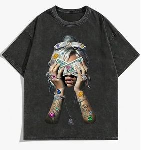 Camiseta Deportiva Unisex de Gran Tamaño, de Algodón, Manga Corta, Cuello Redondo, con Estampado Digital, Ecológica, Transpirable, de Secado Rápido, para Verano - Product Image 1