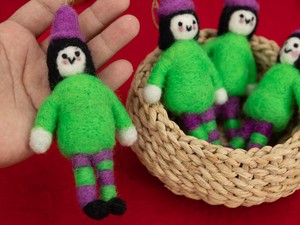Wholesale Felt & Yarn Wool Felt Adult Trainee Green <b>Witch</b> Cute Apprentice Spooky Halloween <b>Decor</b> Gift Set - Product Image 1
