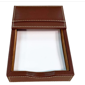 Porte-mémos en cuir brun rustique - Product Image 2